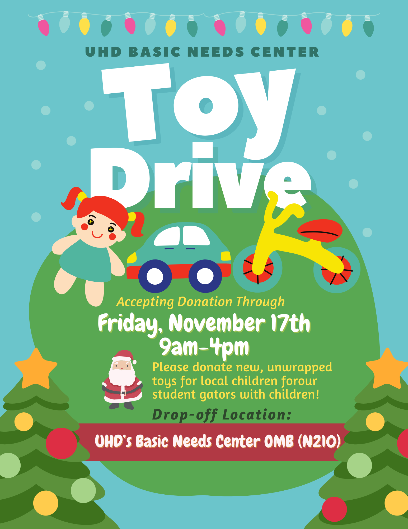 Colorful Cute Toy Drive Flyer